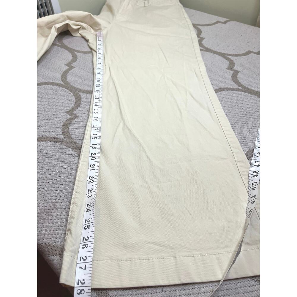 GAP High Rise Stride Ankle Pants Light Cream Straight Wide Leg Stretch, Size 14 - Picture 5 of 11